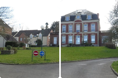 Image en deux parties de la ville de Vémars